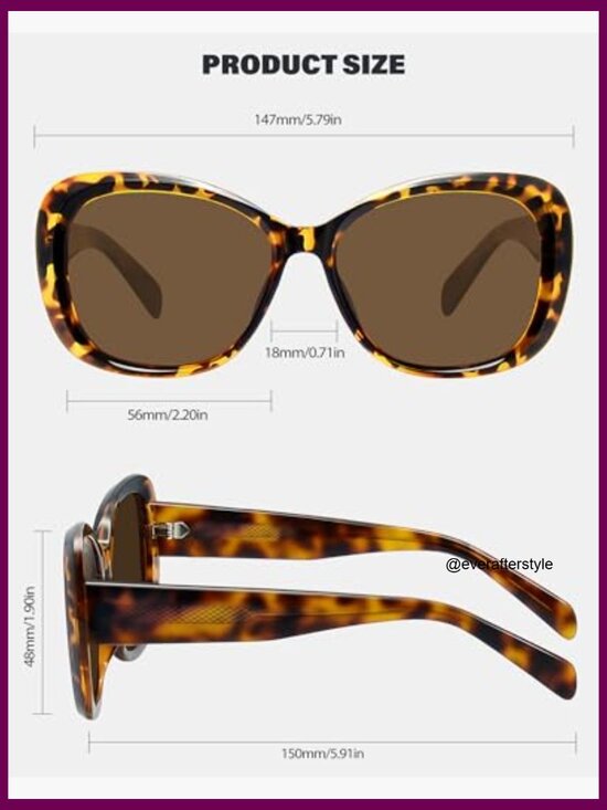 Oversized Acetate Polarized Sunglasses Butterfly Shape UV Protection main image 5